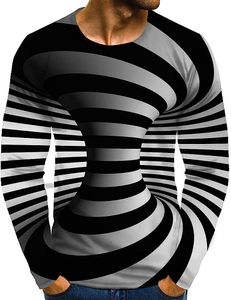 T-shirt 3D da uomo per uomo Graphic Summer Print Manica lunga Cool Funny T-shirt nera per uomo Ragazzi Trendy Streetwear Casual Elegante