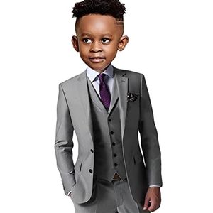 Suits Wedding Boys 3 Piece Formal Party Jacket with Pant Vest Kids Blazer Set Slim Fit Children Custom Complete Outfit 230608