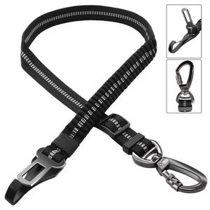 Hundhalsar Leases Seatbelt UPPDATERAD 3in1 Petbilstolbälten för hundar Tether med Clip Hook Bungee Safety Belt Swivel Carabiner Z0609