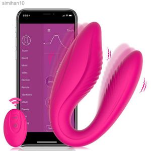 Vibratore del dildo di Bluetooth del giocattolo sexy a forma di U per le donne APP senza fili Mutandine indossabili di telecomando che vibrano i giocattoli del sesso per le coppie L230518