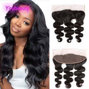 Yirubeauty Malaysian Unprocessed Human Virgin Hair 13X4 Lace Frontal Brazilian Top Closures Pre Plucked Natural Color 10-30inch