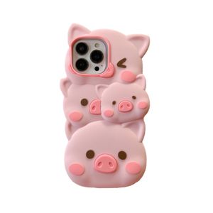 DHL grátis por atacado Cartoon engraçado Pig 3D Case Para iphone 14 Plus 13 12 Pro Max Girl Cute Silicone Soft pink Phone Cover for iphone11 13pro 14pro