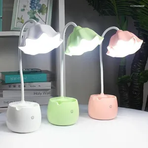 Lampade da tavolo Lampada da scrivania a LED con ricarica USB con luminosità regolabile e protezione per gli occhi per gli studenti