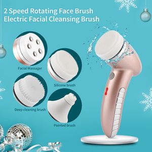 Rengöringsverktyg Tillbehör 4 i 1 Rengöring Brush Electric Deep Pores Skin Exfoliation Blackhead Borttagning Acne Cleaner Face Lighten 230608