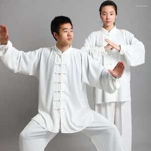 Scenkläder kinesiska traditionella enhetliga män Ancient Wushu Martial Arts Set Tai Chi Morning Training Clothing Taiji Out tyg 90