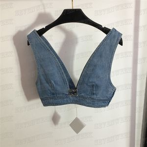 Дизайнерские джинсовые майки для женщин для женщин металлические половые значки жилетки Cool Girls High Street Hiphop Tanks
