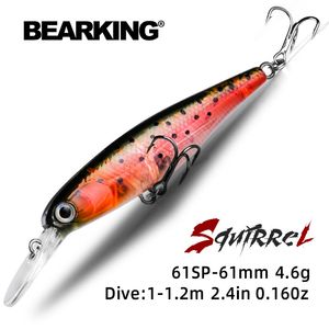 Baits Lures BEARKING model 61mm 4.6g professional quality fixed weight fishing lures minnow crank Artificial Bait Tackle 230608
