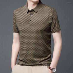 メンズポロスメンズカジュアルラペルTシャツ夏の薄いスリムフィット良い品質フィギュアポロシャツ通気可能なソフトビジネストップス