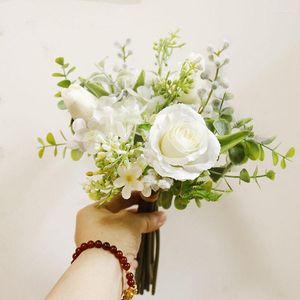 Wedding Flowers Artificial Silk Rose Home Decoration Living Room DIY Crafts Fake Bride Letter Bouquet