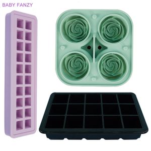 Andra babyfoder 3D Rose Ice Cube Silicone Mold Food Gran