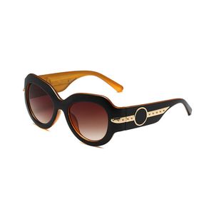 Designer polariserade solglasögon glasögon solglasögonglasögon för män kvinnor lyx stora runda uv400 anti-reflektion full ram sommarsport strand inre gul te