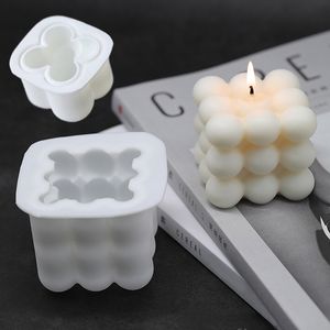 3D Cube Silicone Mold for Aromatherapy candle molds silicone, Chocolate Cake, and Gypsum Gift Making - Non-Stick Bubble Design (230608)