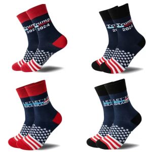 Trump 2024 Cotton Sock Party 호의 Let 's Go Brandon Stockings 따뜻한 가을 겨울 남자 여자 홈 캐주얼 스포츠 양말 new