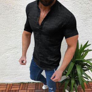 Men's Casual Shirts Summer Men's Short-sleeved T-shirt Cotton And Linen Casual Men's T-shirt Shirt Male Breathable Polo Shirts 230608
