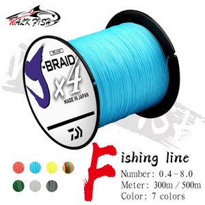 Linha trançada WALK FISH 4 Linha de pesca trançada PE Comprimento da linha 300m 500m 10lb 20lb 35lb 50lb 85lb Japão Linha trançada PE Linha flutuante 230608