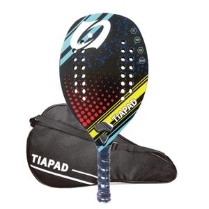 Tennisrackets strandracketgrafit kolfiber Grit yta EVA Memory Foam Core 28 Hål 22mm Lätt paddel med omslagspåse 230608