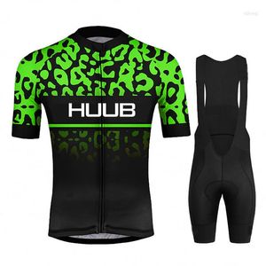 Racing Sets HUUB Fluorescent Summer Short Sleeve Cycling Set MTB Bike Clothing Quick-dry Men Kits Maillot Ropa Jerseys