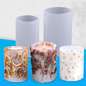 Candles Candle Making Silicone Mold DIY Candle Tools Cylinder Hexagon Cube Candlestick Candle Soap Mould Craft Wedding Decoration 230608