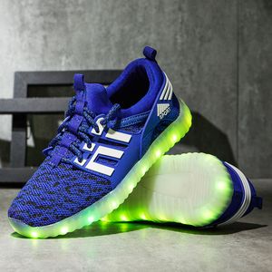 Athletic Outdoor USB Rechargeable Luminous Kids Sneakers Boys Girls Children Baby Flashing Shoes Childle Led Light Zapatillas 230608