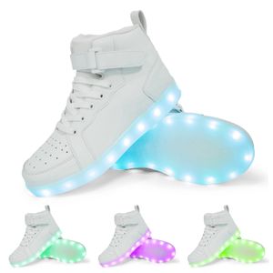 Спортивный размер на открытом воздухе 2539 детей светящиеся кроссовки Киды светятся для девочек для мальчиков, светодиодные с подошвами освещенными туфлями мужчины 230608