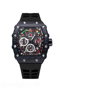 Zegarek męski kwarc doskonały zegarki Wysokiej jakości wielokrotnie wybierane roboty czarny biały gumowy pasek Orologio Business Party Designer Watch For Men XB11 C23