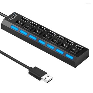 Port USB 2.0 Multi Splitter Hub USB2.0 Use Power Adapter Multiple Expander With Switch 30cm Cable Docking Stations