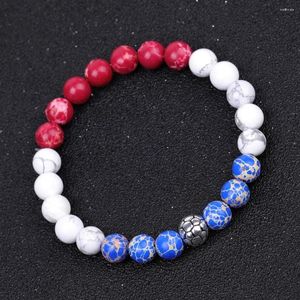 Strand Fashion Football Lovers Armband för kvinnor män 8mm naturlig Onyx Stone Pärled Braclet Gift Him Hand Accessories Pulseras Yoga