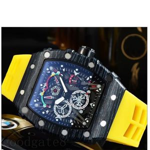 Quartz Luxury Watch Multi Dial Work Designer Watches Men White Red Silicone Strap Movement Orologi Party Skeleton Mens Watch Fashion Popular XB11 C23