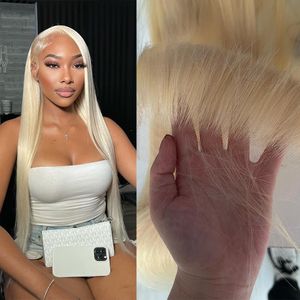 613 Hd Lace Frontal Wig 13x4 Transparent PrePlucked Colored Honey Bone Straight Blonde Lace Front Perucas Para Mulheres Cabelo Humano