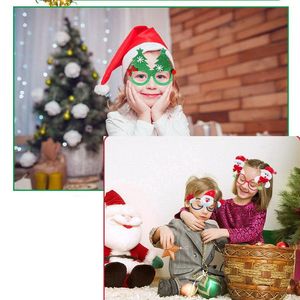 Güneş gözlüğü çerçeveleri moda Noel partisi çocuk led gözlük oyuncak hediye Noel baba xmas tedarik