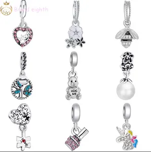 Dla Pandora Charms Sterling Srebrne koraliki Btuamb Nowy mody Crystal Tree Lipstick Symulowany koralika