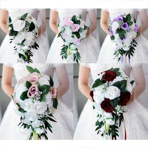 Wedding Flowers Bride Bouquet Hand Tied Flower Decoration Holiday Party Supplies European Chaise Longue Roses FlowersWedding