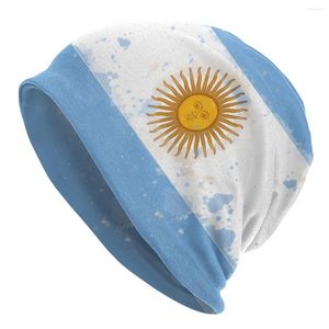 Berets Argentyna grunge flaga czapki czapki czapki kobiety unisex na świeżym powietrzu zimowy ciepły dzianinowy kapelusz dla dorosłych argentyńskie czapki z maską dumą
