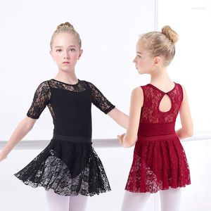 Stage Wear Spring Summer Autumn Winter Ballet Skirt Tights Lace Slim Long Sleeved Middle Short Kids Adult Sets