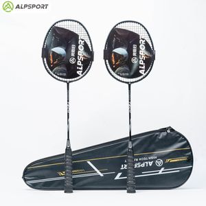 Ракетки бадминтона ALP RR 2PCS 4U G5 Оригинальный дизайн RAKET Full Carbon Fiber 2225 фунтов Спортивная ракетка с бесплатными ручками и мешком 230608