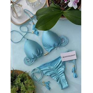 Push de cintura alta feminina Bikini Set feminino bandeira feminina feminina de banho de banho de banho de banho de banho BIQUINI MULHER TRE DE BA O MUJER 230608 280983