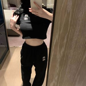 Summer fashion women tracksuits letter printed sport short-sleeve shirts and long pants two piece sets outfits suits clothing