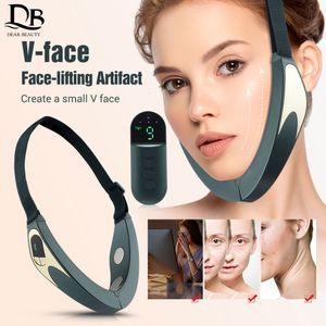 Face Care Devices VShape Massager EMS Microcurrent Lifting Machine Vibration Thin Corrector Remote Control Chin Lift Up Belt 230608