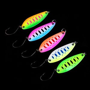 Iscas Iscas WALK FISH 5PCSLote 4cm 5.3g Isca de Pesca Colher de Metal de Pesca Isca de Isca para Truta Colheres de Bass Colher de Lantejoulas Difíceis Pequenas Spinner Spoon 230608