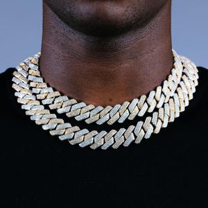 Wedding Jewelry Sets Fashion Hip Hop Miami Cuban Chain 19mm Wide Bracelet With Cz Heavy For Women Men Wholesale Punk Style Necklace 230608