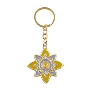 Игра для ключей Genshin Impact Albedo Star Shape Metal Emale Emale Keychain Keyring Key Chaine Accessories