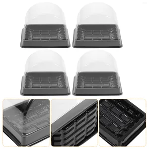 Present Wrap 30 PCS PIES Holder Fruitcakes Food Storage Servering Tray Round Cake Blister Box Disponable Takeout Container