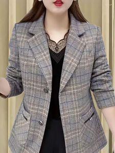 Women's Jackets Women Office Work Fashion Style Long Sleeve Vintage All-match Chic Single Breasted Turn Down Elegant Casual Blazer