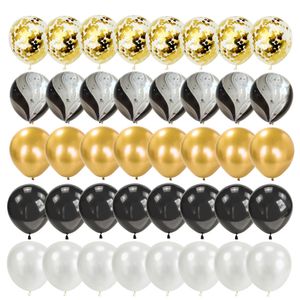 Inne imprezy imprezowe 40pcs 10 cali czarny złoty balon ślubu