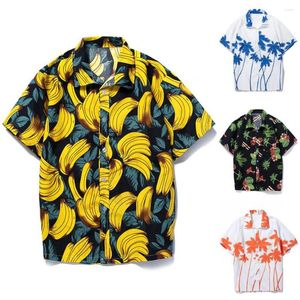 Mäns casual skjortor skjorta alla matchar manliga hawaiian löst passande strandkläder för resor