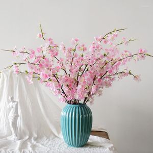 Dekorativa blommor Simulering Pink Cherry Blossom Branch Spring Artificial Flower Wedding vardagsrum Balkong Dekoration Tillbehör Växt