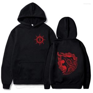 Kvinnors hoodies 2023 Anime Berserk Guts Men/Women Hoodie Läng ärm Loose Casual Sweatshirt Parstil unisex Streetwear Oversize Tee Top