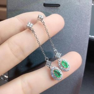 Brincos de esmeralda natural e real prata esterlina 925 joias finas para homens e mulheres