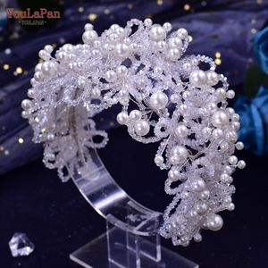 Biżuteria do włosów ślubnych YouLapan HP485 Pearl Bridal Tiara Pałąk Kobieta Akcesoria Kowotki Nakrywa główne ozdoby Ozdoby 230609