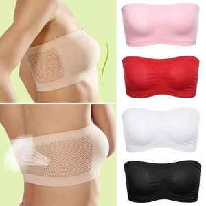 Yoga Outfit S-6XL Sport Bra Plus Size Breathable Mesh Tubular Strapless Crop Tops Women Sexy Bralette Bandeau Underwear Femme BustiersYoga Y